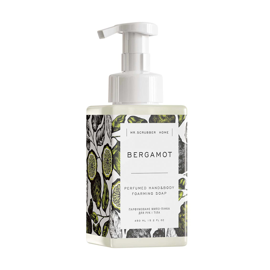 Парфумоване мило-пінка для рук і тіла Mr.Scrubber Bergamot Perfumed Hand&amp;Body Foarming Soap, 450 мл